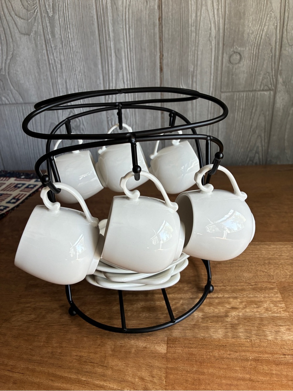 Espresso Cups with Saucers Set, Coffee Cups Metal Stand - Picture 5 of 9
